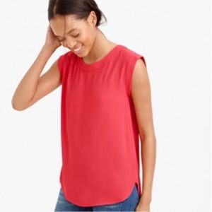 J Crew Sleeveless Drapey Top Coral